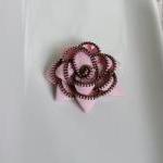 Cotton Candy (pink) Zipper Flower Pin/hair Clip